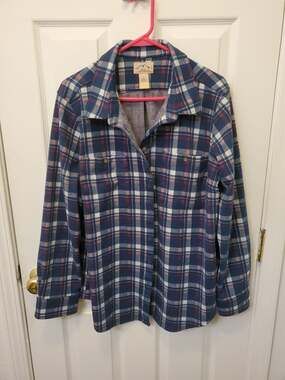 Blue Mountain Women's Long Sleeve Button-Down Plaid Flannel Shirt
